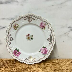 Vintage flower plate germany decor cottage core